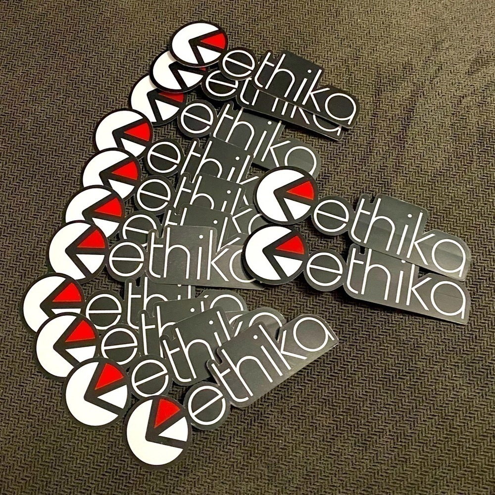 13pk Ethika logo stickers